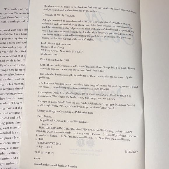 The Goldfinch Tartt, Donna Published by London Little Brown 2013 First Ediiton - Picture 5 of 14